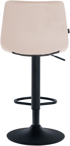 CLP 2er Set Barhocker Jerry Samt höhenverstellbar und 360 drehbar,beige schwarz Bild 7