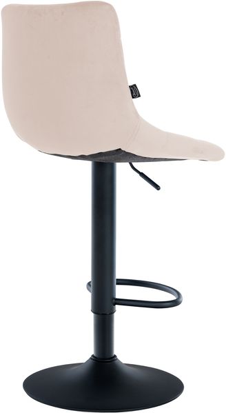 CLP 2er Set Barhocker Jerry Samt höhenverstellbar und 360 drehbar,beige schwarz Bild 6