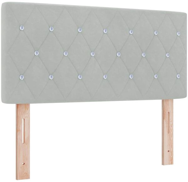 vidaXL Boxspringbett mit Kopfteil Hellgrau 200 x 90 cm Samt 3341396 Bild 4