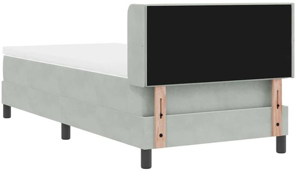 vidaXL Boxspringbett mit Kopfteil Hellgrau 200 x 90 cm Samt 3341396 Bild 8