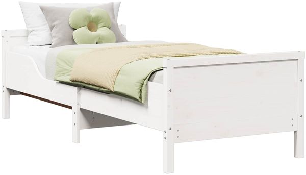 vidaXL Bettrahmen mit Kopfteil Weiß 80 x 200 cm Holzwerkstoff 877204 Bild 2