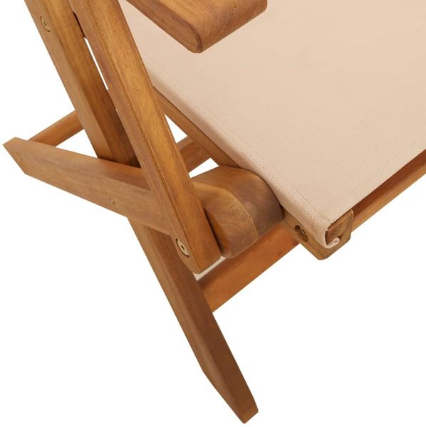 vidaXL 3-tlg. Bistro-Set Beige Stoff und Massivholz 3281811 Bild 9