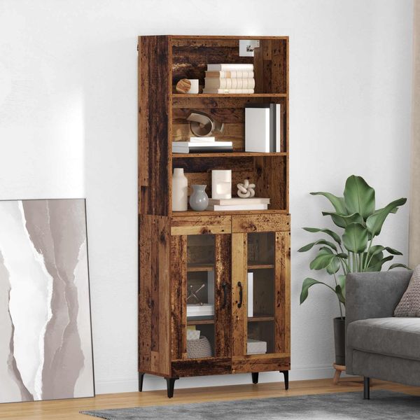 vidaXL Highboard Altholz 69,5 x 34 x 180 cm Holzwerkstoff 3415728
