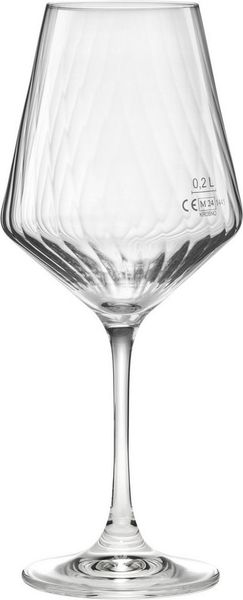 van Well Weinglas Eva, Weingläser 55 cl geeicht, 6 Stück, 6-tlg, Kristallglas, Relief-Optik, spülmaschinengeeignet