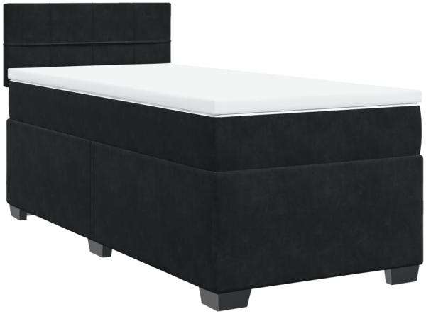 vidaXL Boxspringbett mit Matratze Schwarz 80x200 cm Samt 3286164