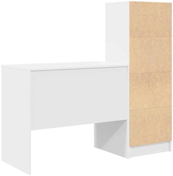 vidaXL Schreibtisch mit Stauraum mit Regal 2 pcs Weiß Holzwerkstoff 3337361 Bild 8