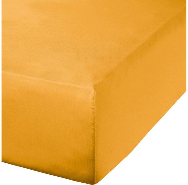Erwin Müller Spannbettlaken Spannbettlaken "Landshut", Satin, Gummizug: Rundumgummi, (1 Stück), Uni