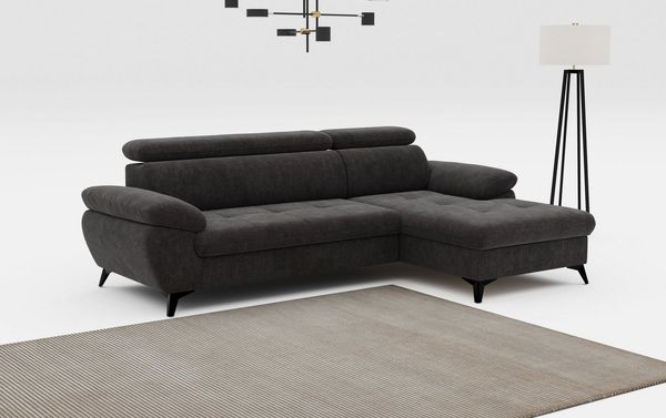 COTTA Ecksofa Hudson L-Form, B: 261 cm, mit Kopfteilverstellung, optional Bettfunktion & Bettkasten