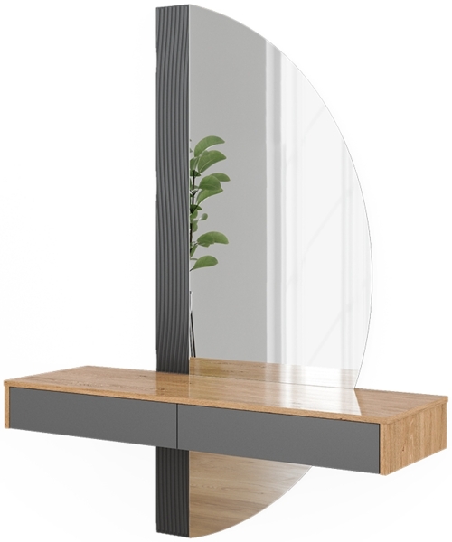 Schminktisch Melisa Grau 120 cm mit 2 Schubladen Vicco