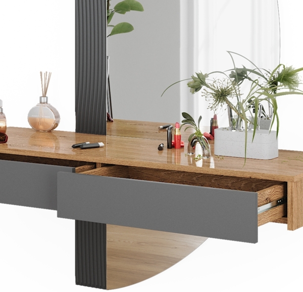 Schminktisch Melisa Grau 120 cm mit 2 Schubladen Vicco Bild 5