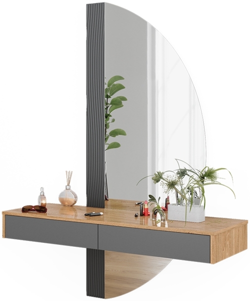 Schminktisch Melisa Grau 120 cm mit 2 Schubladen Vicco Bild 6