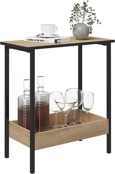 Woltu Beistelltisch (1-St), mit 2 Ablagen, Couchtisch mit Stauraum 50x55x25cm
