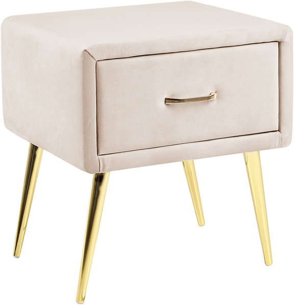 Nachttisch FLAYAT Samtstoff Helles Beige