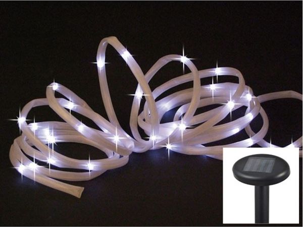 Solar Lichterkette Lichterschlauch 50 LED inkl. Akku Lichtschlauch Lichter Kette
