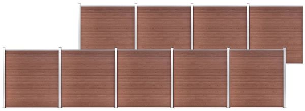 vidaXL Gartenzaun WPC 1564x186 cm Braun 3053214