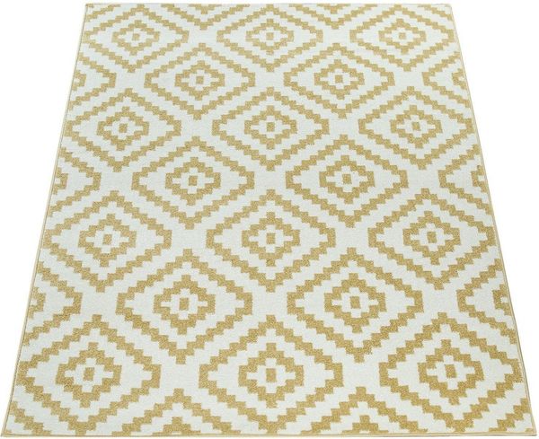 Paco Home Teppich Stella 400, rechteckig, Höhe: 16 mm, Kurzflor, Pastell Farben, Rauten Design, Wohnzimmer