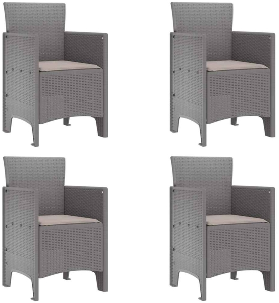 vidaXL Gartenstuhl 4 pcs Hellgrau 53 x 49 x 85 cm Polypropylen 847484