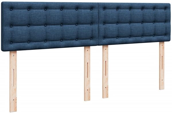 vidaXL Boxspringbett mit Matratze Blau 200x200 cm Stoff 3288315 Bild 7
