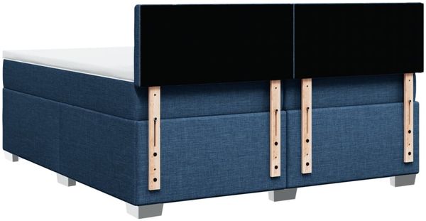 vidaXL Boxspringbett mit Matratze Blau 200x200 cm Stoff 3288315 Bild 12
