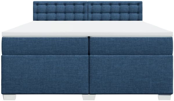 vidaXL Boxspringbett mit Matratze Blau 200x200 cm Stoff 3288315 Bild 6