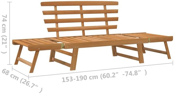 vidaXL Gartenbank 2-in-1 190 cm Massivholz Akazie 316471 Bild 10