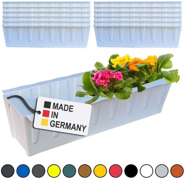 Hossi's Wholesale 12 Euro-Paletten Blumenkästen-Einsätze | 37,3cm Weiß | Pflanzkasten für Europalette Palette | Balkonkasten | Blumentopf | aus stabilen Kunststoff | Made in Germany