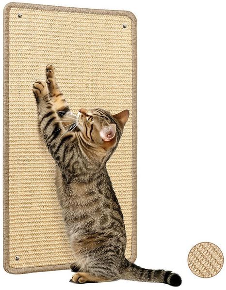 Ledander Kratzmatte Kratzschutz für Katzen – Sisal-Kratzmatte für Katzen, (1-tlg, Zur Linderung von Angst und für das Verhaltenstraining), Schutz für Sofa Möbel und Türen, Katze Wand Kratzschutz