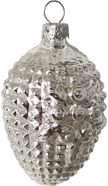 Waffel Ornament Silberform Blüte 6,5cm Schatzhauser Thüringer Glas und Weihnachtsschmuck