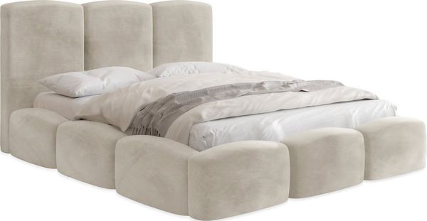 WFL GROUP Polsterbett Harmony mit Bettkasten und Lattenrost, Bettgestell, ohne Matratze (erhältlich in 5 Größen 120x200, 140x200, 160x200, 180x200, 200x200 cm), Doppelbett mit hohem Kopfteil, Boucle oder Samt Stoff, Made in EU