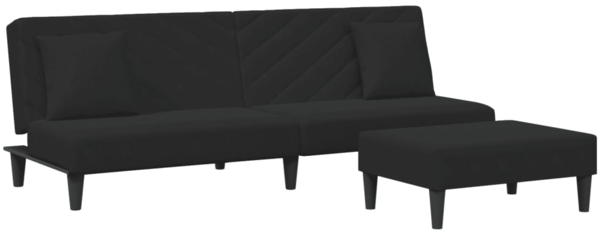 vidaXL 2-tlg. Sofagarnitur mit Kissen Schwarz Samt 3216265