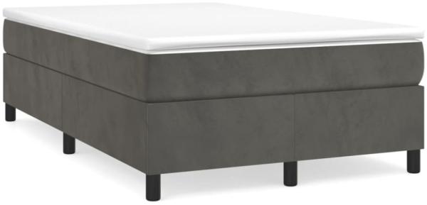 vidaXL Boxspringbett mit Matratze Dunkelgrau 120x190 cm Samt 3269704