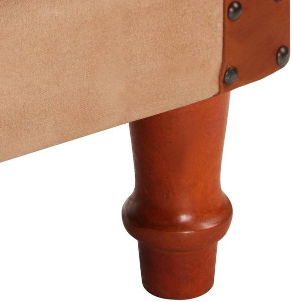 vidaXL Sessel Braun Echtleder und Massivholz Mango [320603] Bild 6