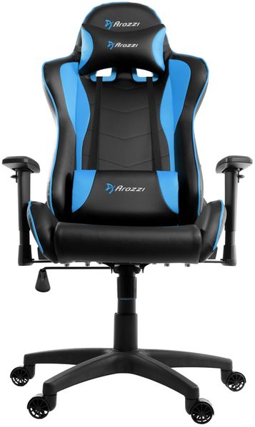 Arozzi Mezzo V2 Gaming Stuhl, Lederimitat, Blau, 53 x 50 x 137 cm