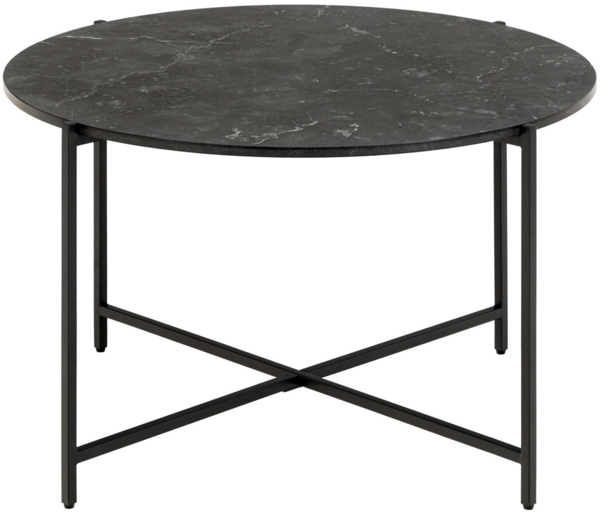 ACTONA GROUP Couchtisch Lamoine, Rund, Izmir matt schwarz, rau Melamin, Ø70x42 cm