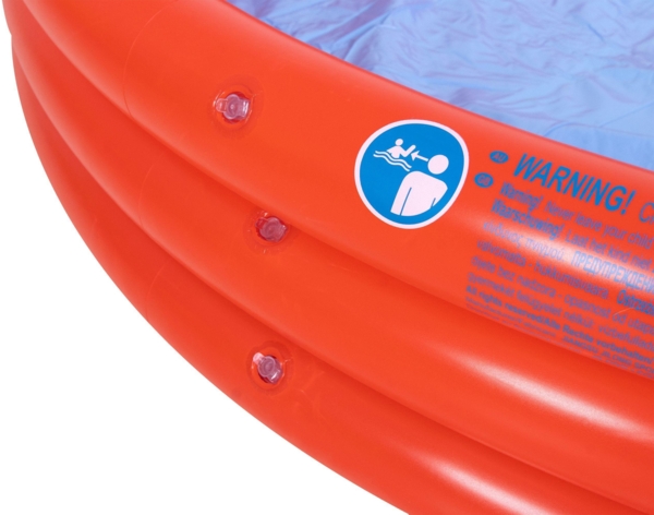 SunClub Planschbecken aufblasbarer 3-Ring Kids Pool Ø 122x25 cm, rot Bild 4