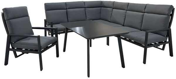 Gardissimo 'LUGANO' Ecklounge, Liege verstellbar, Alu, 205 x 266,5 x 102 cm