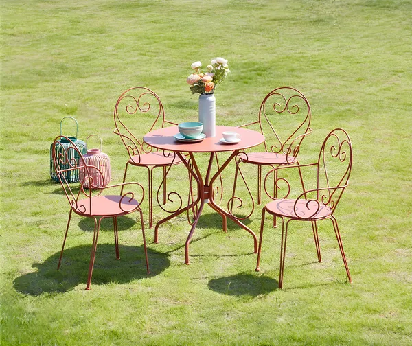 Vente-unique - GUERMANTES Garden dining set Metall Rot - B 52 cm80 cm x H 89 cm71 cm x L 48 cm80 cm