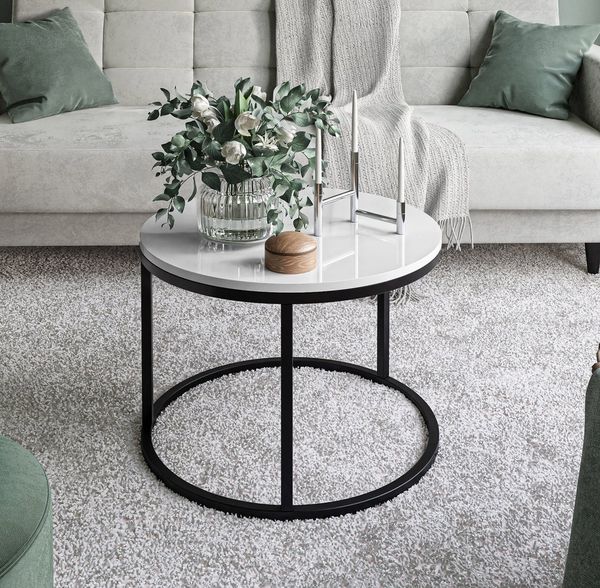Lookway Couchtisch CIRI mit Hochglanzplatte (1xCouchtisch), Durchmesser: ⌀60 cm