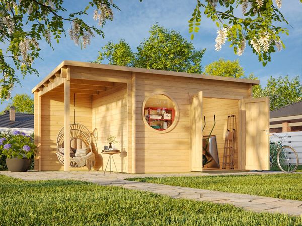Pultdach Gartenhaus Ezra 4O Schwedenrot
