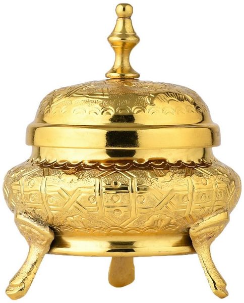 Marrakesch Orient & Mediterran Interior Zuckerdose Orientalische Zuckerdose Nabila handgefertigt aus Messing, Gold 13 cm, Aluminium, Metall, (1-tlg), Handarbeit