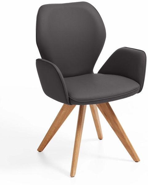 Niehoff Sitzmöbel 'Colorado Trend-Line' Armlehnenstuhl, Holz/Stoff, Napoli Anthrazit, 92 x 60 x 62,5 cm