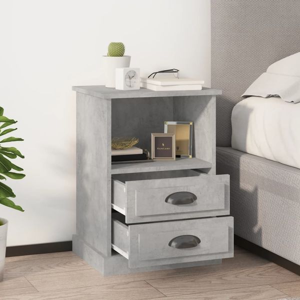 vidaXL Nachttische 2 Stk. Betongrau 43x36x60 cm 816337
