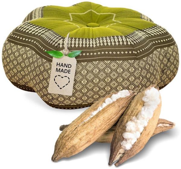 livasia Meditationskissen Zafukissen Stern groß, vegan und handgefertigt, Ø 40x20cm, Kapok