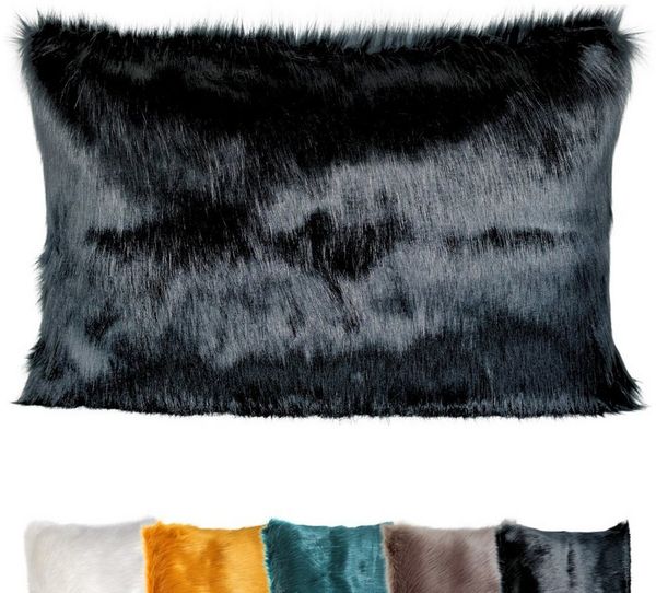 REALLaxx Dekokissen Kenia, 40 x 60 cm, Kissenbezug mit Füllung, Kunstfell, Sofakissen, Wendekissen