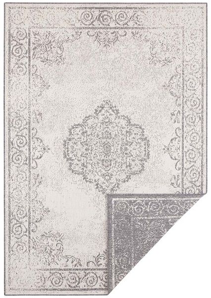 In- & Outdoor Wendeteppich Cebu Grau Creme - 120x170x0,5cm