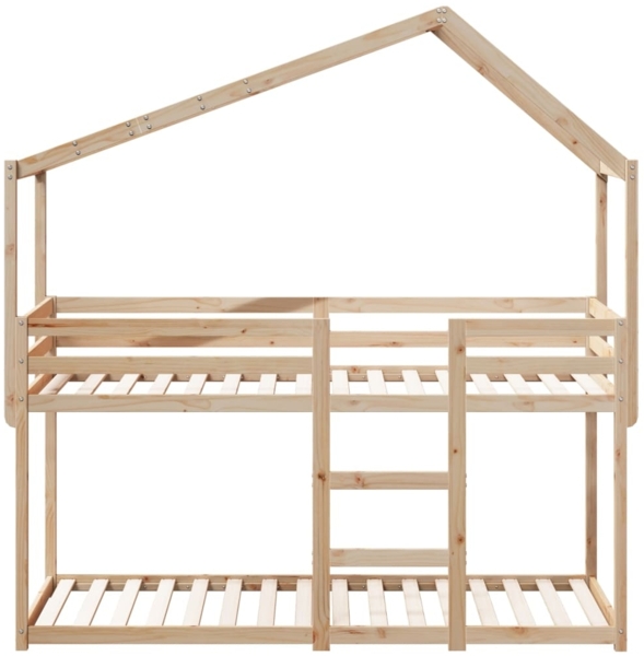 vidaXL Etagenbett mit Dach 75x190 cm Massivholz Kiefer 3282049 Bild 3