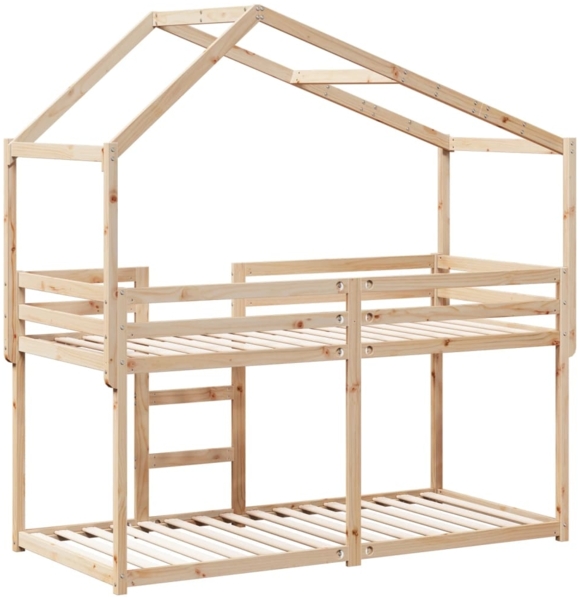 vidaXL Etagenbett mit Dach 75x190 cm Massivholz Kiefer 3282049 Bild 7