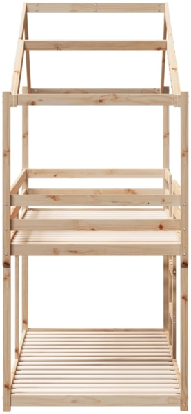 vidaXL Etagenbett mit Dach 75x190 cm Massivholz Kiefer 3282049 Bild 6