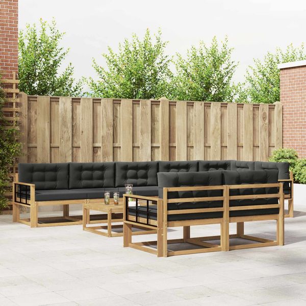 vidaXL Outdoor-Sofagarnitur 9 pcs Weiß und Anthrazit 79 x 79 x 37 cm 3386666