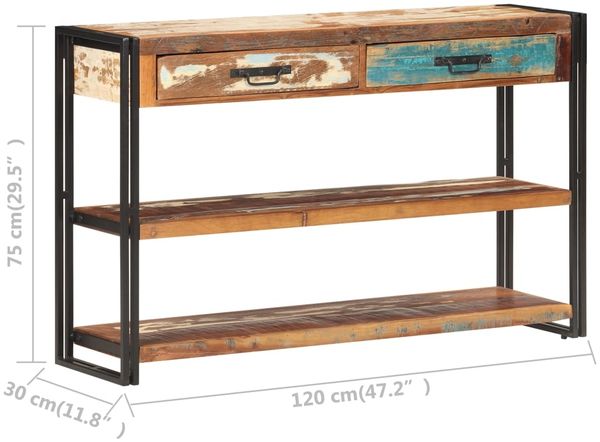 vidaXL Sideboard 120x30x75 cm Recyceltes Massivholz 321804 Bild 7